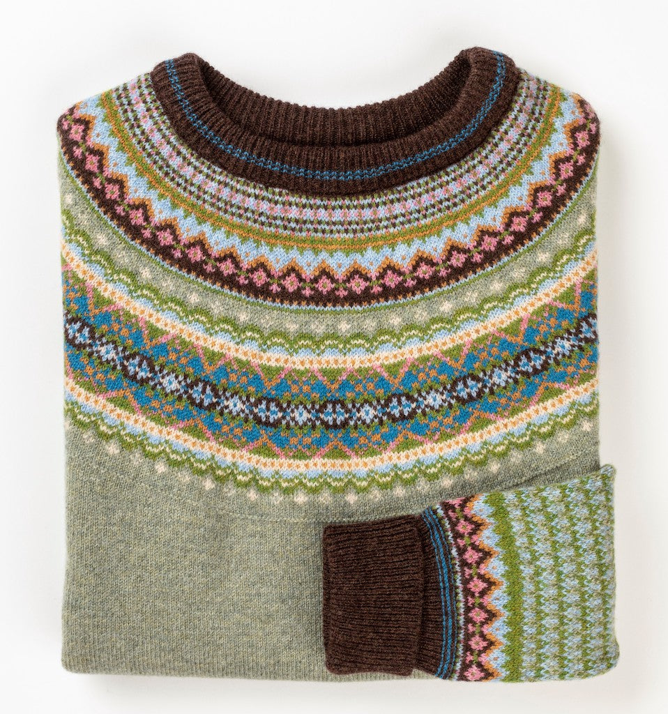 Eribé Damen Pullover Fair Isle 'Alpine', Willow